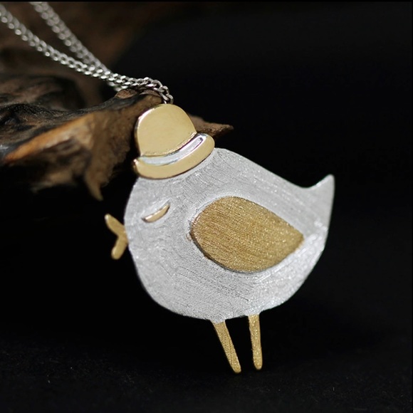 The Groom Silver & Gold bird necklace - Picture 1 of 4